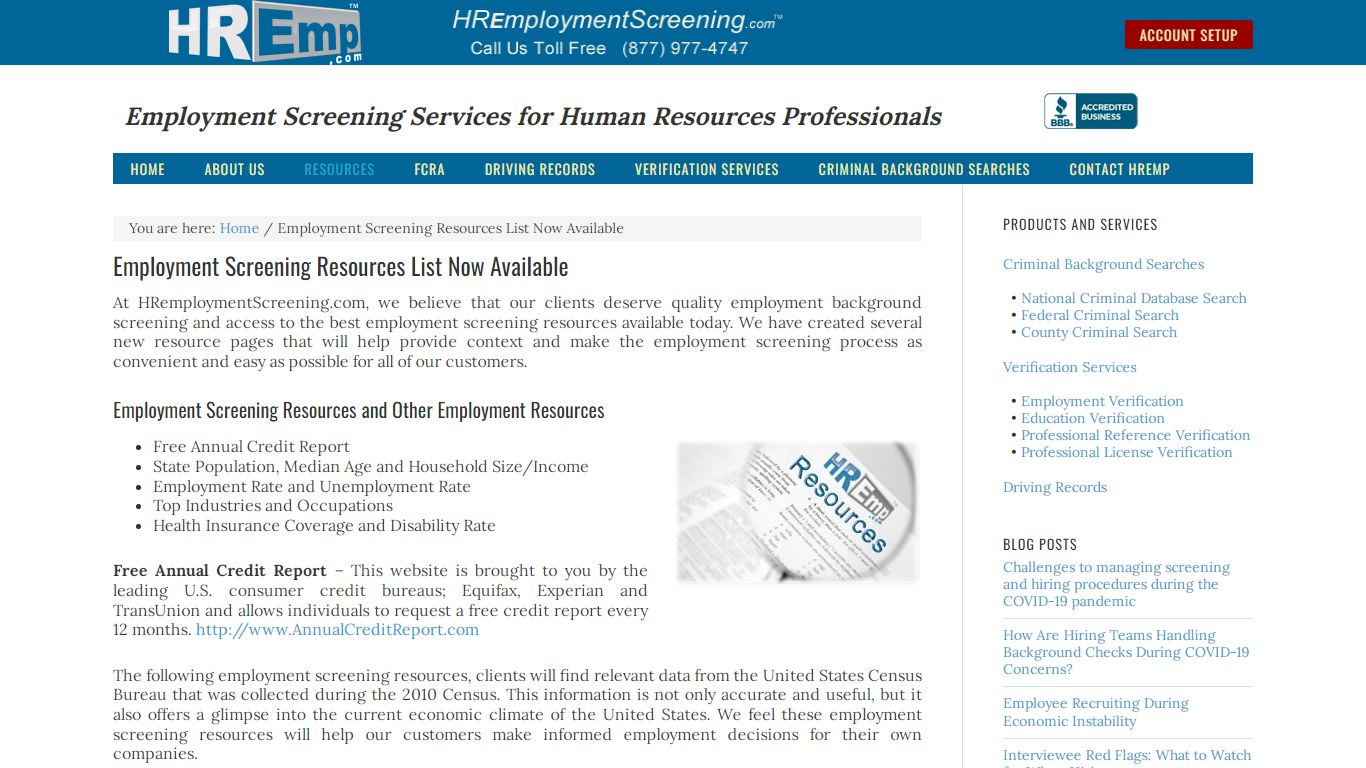 Employment Screening Resources List Now Available